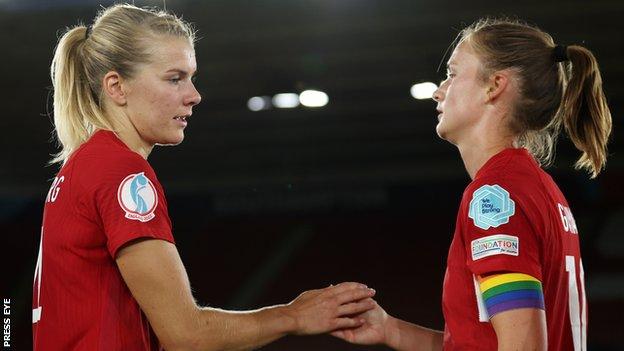 Ada Hegerberg returned to tournament football with Norway for the first time in five years