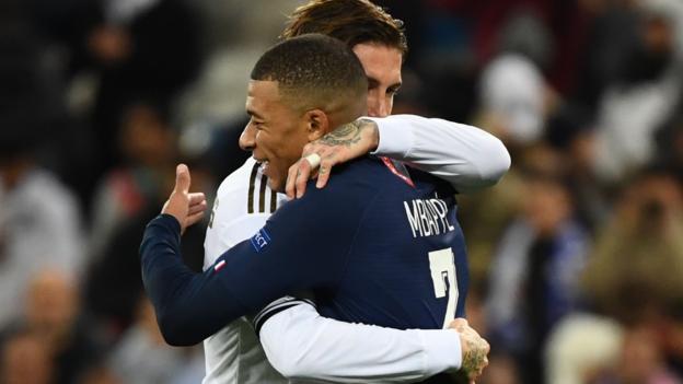 Kylian Mbappe and Sergio Ramos