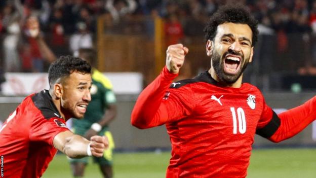 Egypt celebrate their first goal