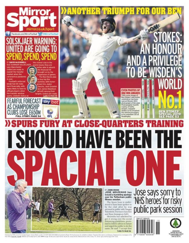 Thursday's back pages BBC Sport