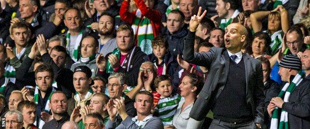 Pep Guardiola issues instructions to his team