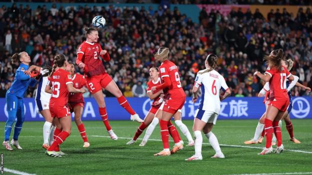 Norway and Switzerland in action during the Fifa Women's World Cup