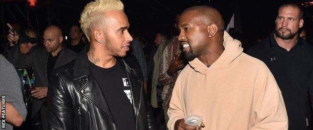 Lewis Hamilton and Kanye West