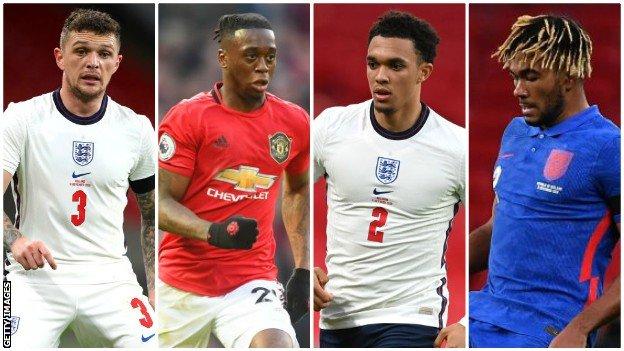 Euro 2020: les questions pour l'Angleterre et Gareth Southgate en une année de tournoi
- Championnat d'Europe 2020 Kieran Trippier, Aaron Wan-Bissaka, Trent Alexander-Arnold et Reece James