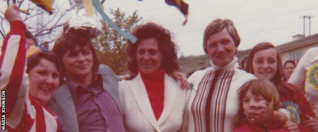 Bobby Stokes celebrates with his family in Paulsgrove