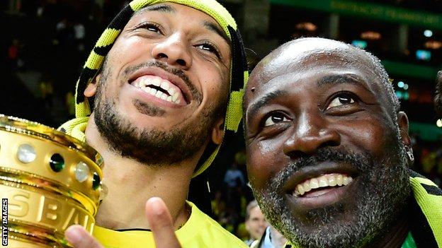 Pierre-Emerick Aubameyang and his father Pierre Francois