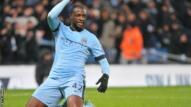 Manchester City's Yaya Toure celebrates scoring