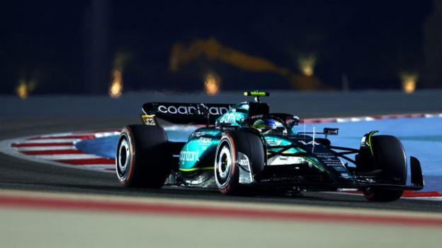 Fernando Alonso on track in Bahrain