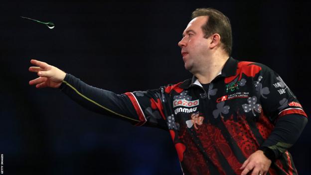 Brendan Dolan hit two maximums in his win over Jimmy Hendriks on Friday afternoon