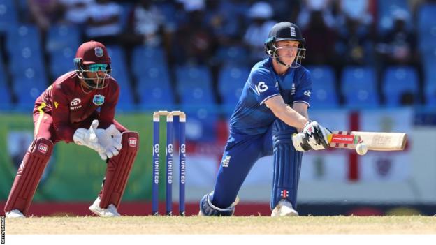 Harry Brook batting against West Indies