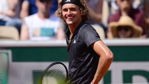 Alexander Zverev celebrates victory at the French Open