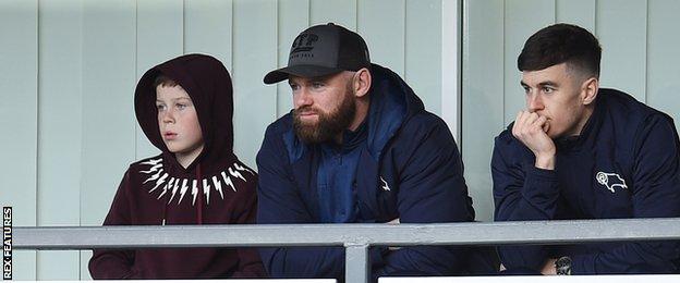Wayne Rooney watches Derby's win over Blackburn