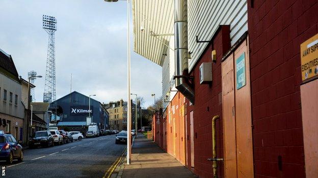 Dundee's Dens Park viewed from Dundee United's Tannadice Park