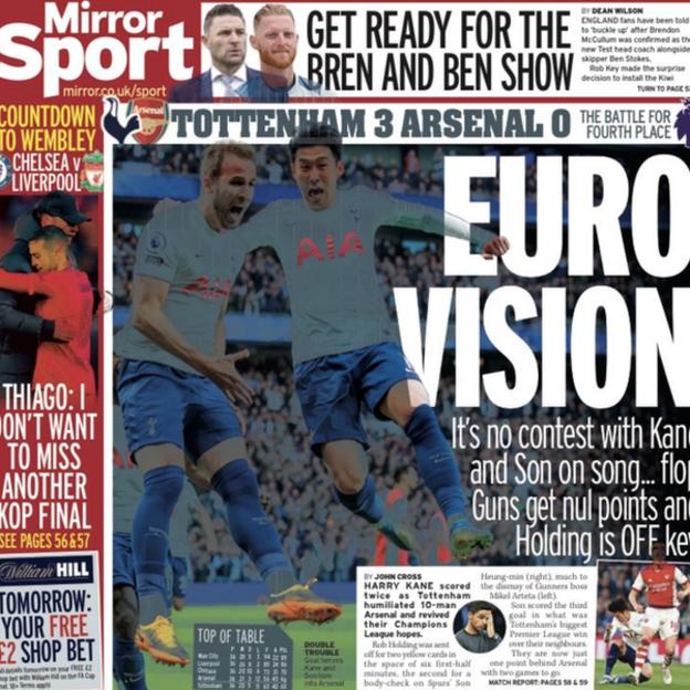 Friday's back pages BBC Sport