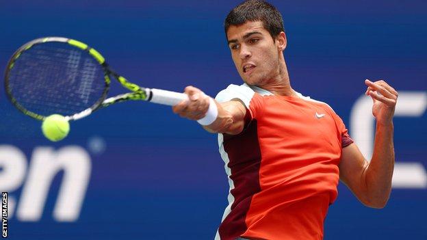 Carlos Alcaraz became the youngest man to reach the last 16 of the US Open in successive years since Pete Sampras in 1989-90