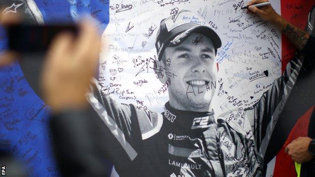 Fans leave tributes to Anthoine Hubert