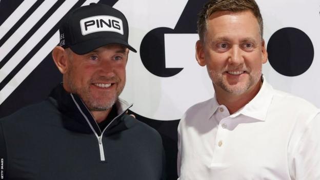 Lee Westwood and Ian Poulter astatine  a LIV Golf event