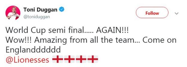 Toni Duggan described England achievement in reaching the semi-finals as "amazing"