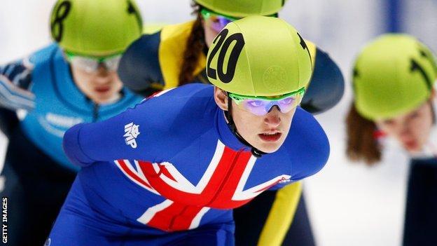 Great Britain short track speed skater Charlotte Gilmartin