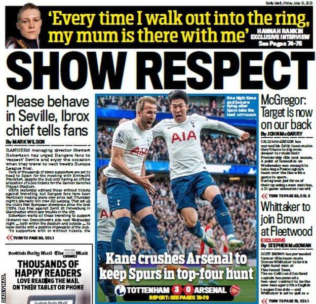 The back page of the Scottish Daily Mail on 130522