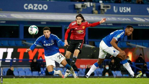 Everton 0 2 Manchester United Edinson Cavani Stunner Helps Visitors Into Carabao Cup Semi Finals Bbc Sport