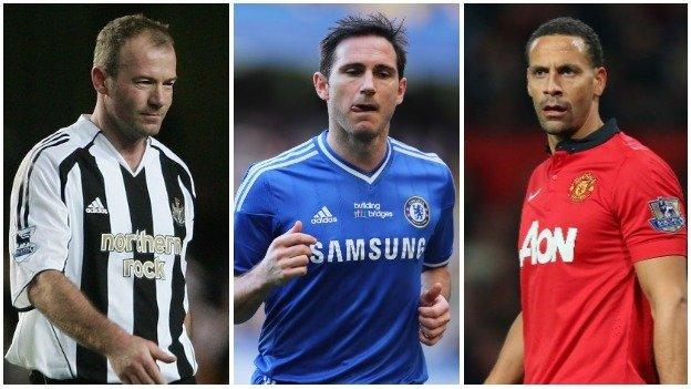 Alan Shearer, Frank Lampard and Rio Ferdinand