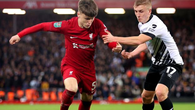 Ben Doak became Liverpool's sixth youngest player when he made his first team debut against Derby in November