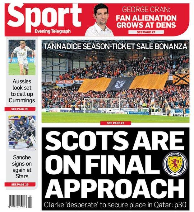 The back page of the Evening Telegraph on 010622