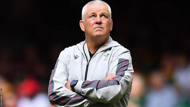 Warren Gatland looks to the skies