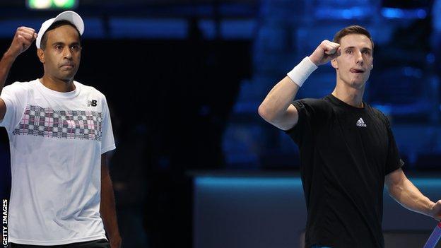 Rajeev Ram and Joe Salisbury celebrate ATP Finals win