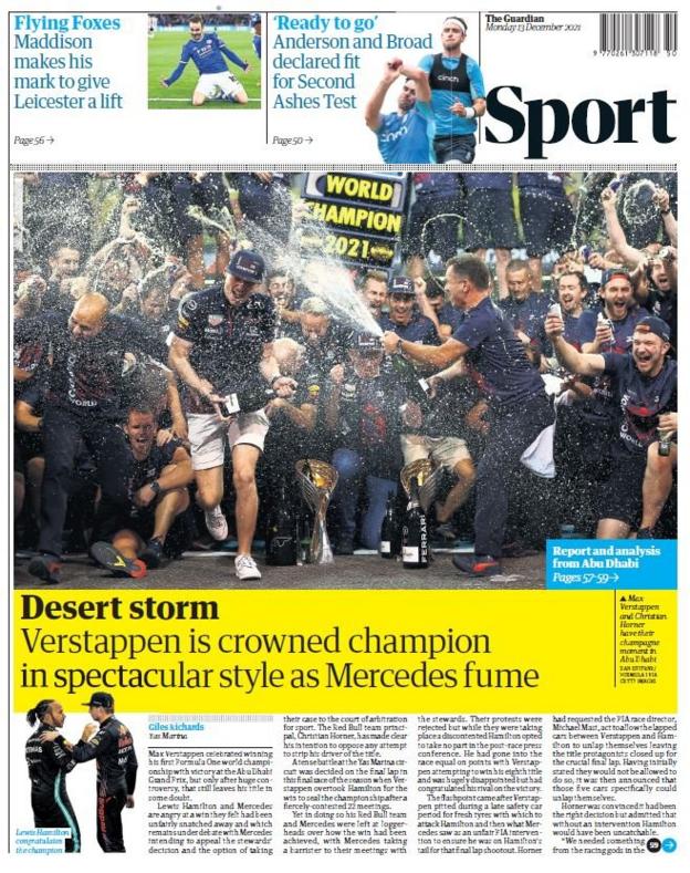 Monday's Guardian back page
