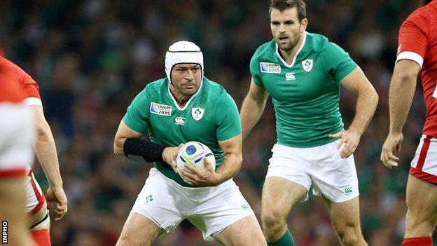 Ulster team-mates Rory Best and Jared Payne in action for Ireland against Canada at the World Cup last September