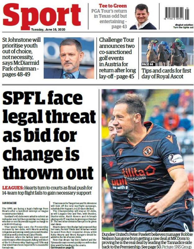 The back page of the Courier on 160620