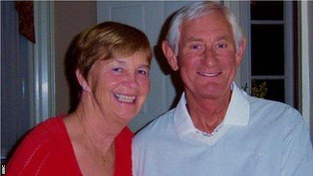 Judith Gates with her husband and former footballer Bill who has dementia