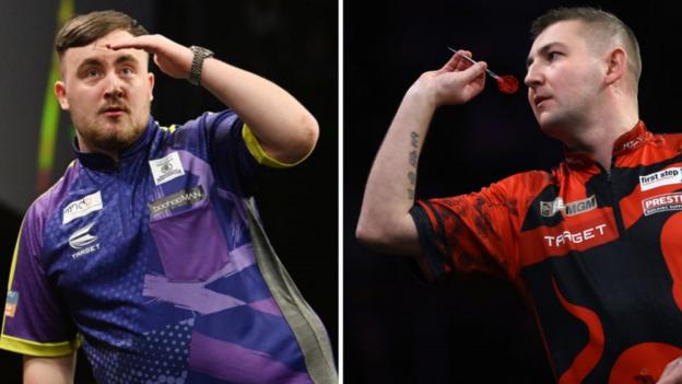 Darts stars Luke Littler (left) and Nathan Aspinall