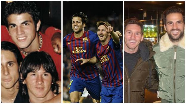 Cesc Fabregas and Lionel Messi