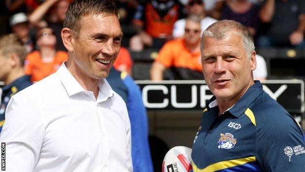 Kevin Sinfield and James Lowes
