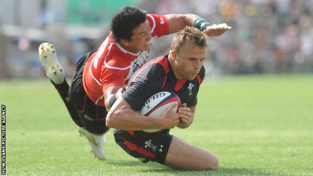 Tom Prydie scored a try against Japan in his last appearances for Wales