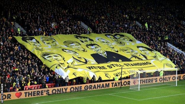 Watford fans pay tribute to their former manager Graham Taylor