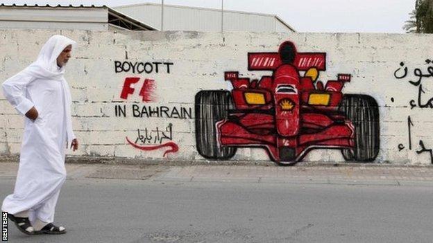 Anti-F1 graffiti in Bahrain