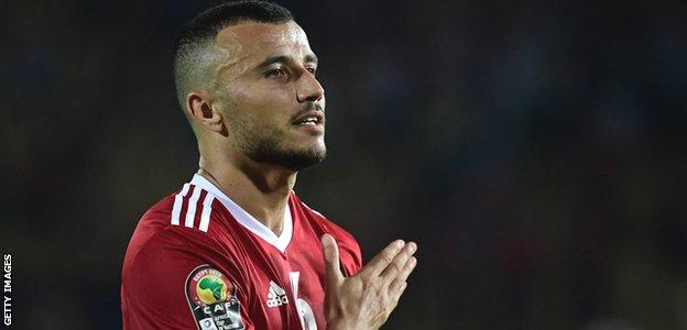 Romain Saiss in action for Morocco