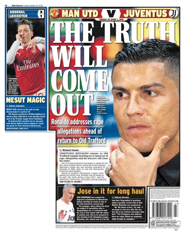 Tuesday's back pages BBC Sport