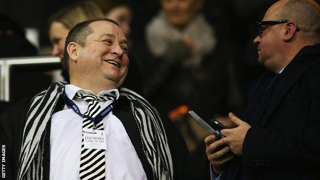 Newcastle owner Mike Ashley with managing director Lee Charnley