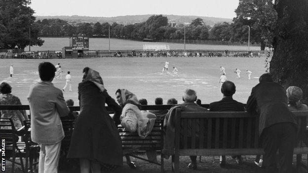 People watch cricket at Harrow