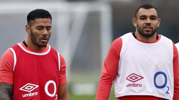 Manu Tuilagi with Joe Marchant