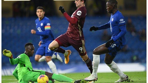 Patrick Bamford scores for Leeds against Chelsea at Stamford Bridge