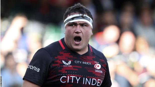 Jamie George playing for Saracens