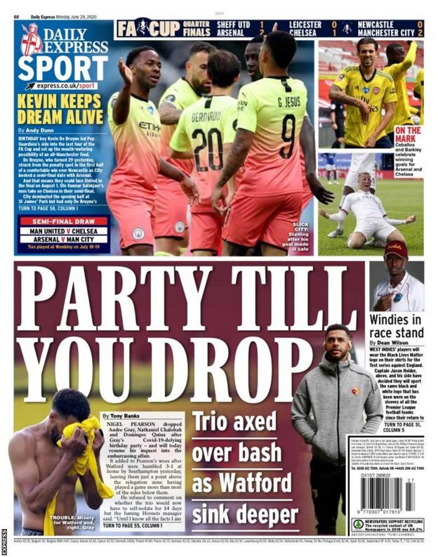 Monday's back pages - BBC Sport