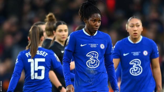 Kadeisha Buchanan and Lauren James look dejected after the League Cup final