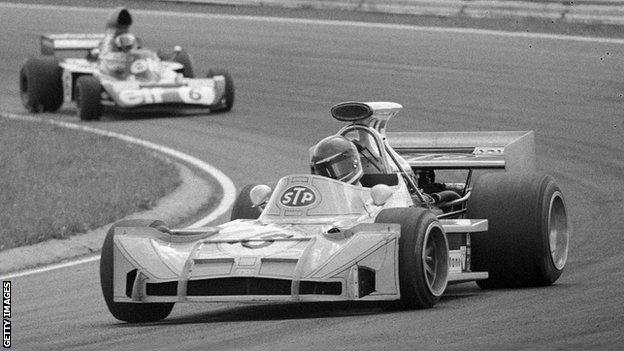 Mike Beuttler racing at the 1973 Swedish Grand Prix, where he finished eighth